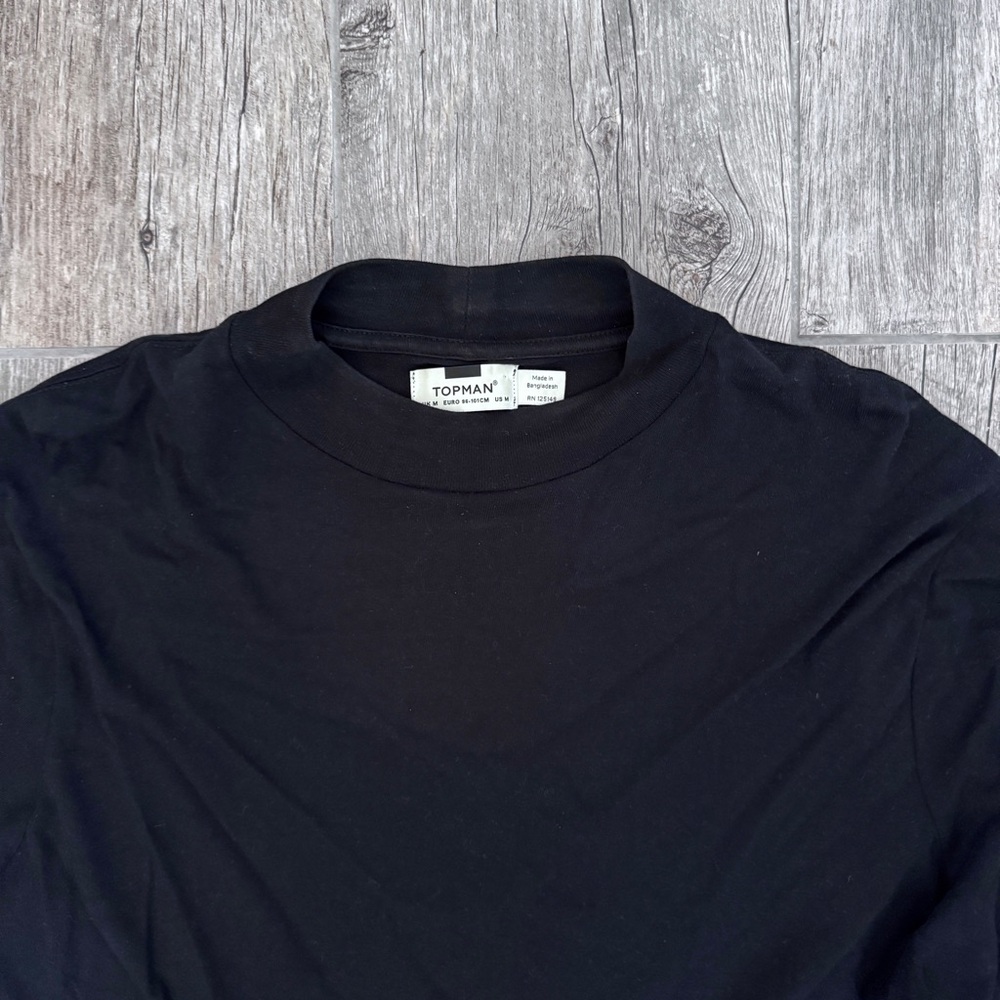 Topman Mock Neck Long Sleeve Tee Black Men’s Medium